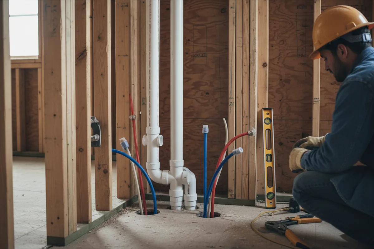 Drain and supply rough-in during Toilet Repair and Installation in Line Lexington